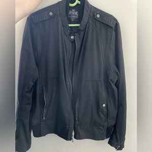 Express Men’s Black Retro Bomber Jacket Size L